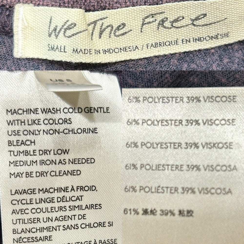 Free People We The Free Valerie Velour Scoop Back Velvet Tee Small Purple - Picture 6 of 9